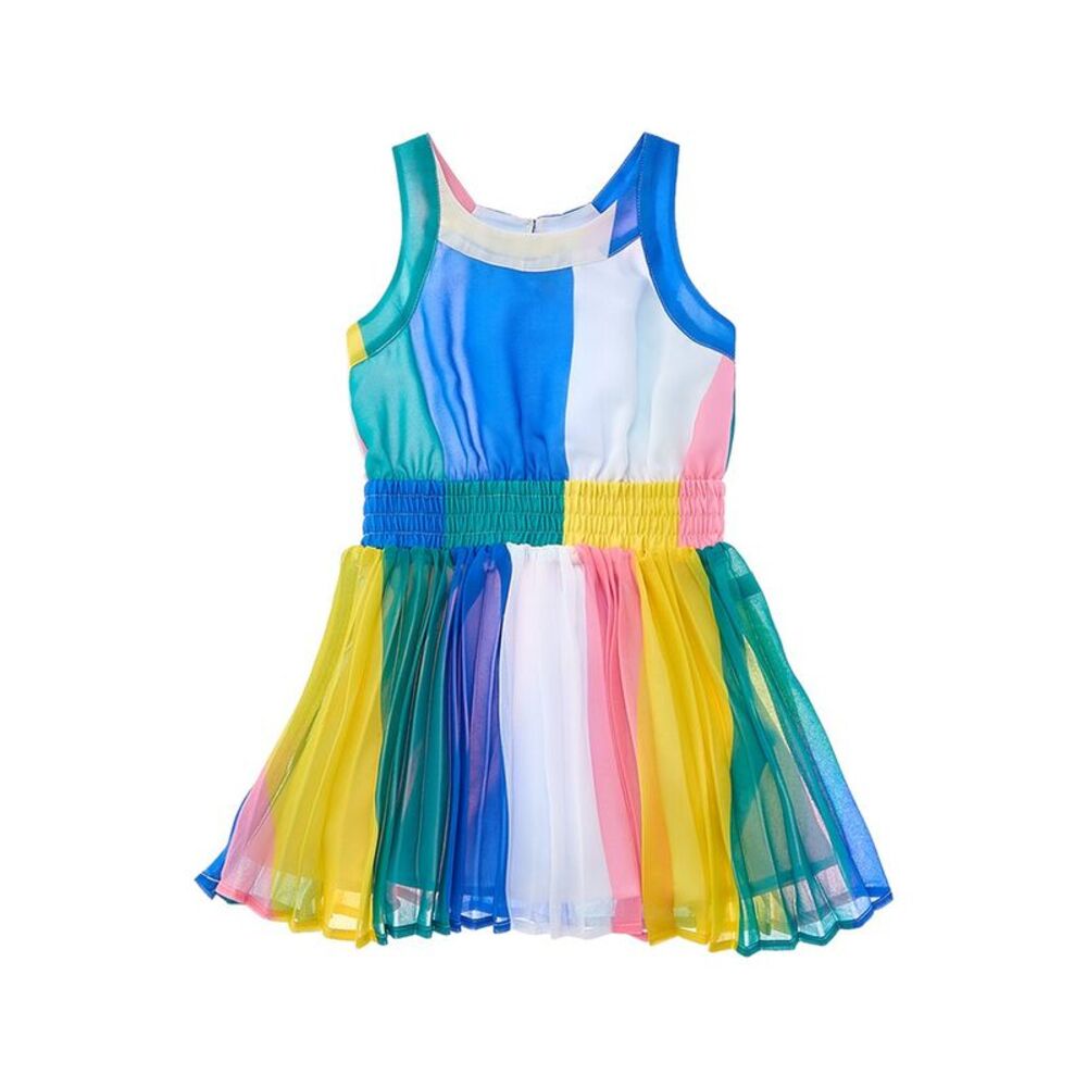Billieblush Girls  Striped Crepe Dress, Multicolor